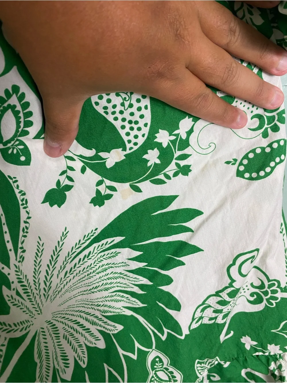 Anthropologie The Adaptive Bettina Poplin Tiered Shirt Dress Green White 2X - Picture 5 of 7